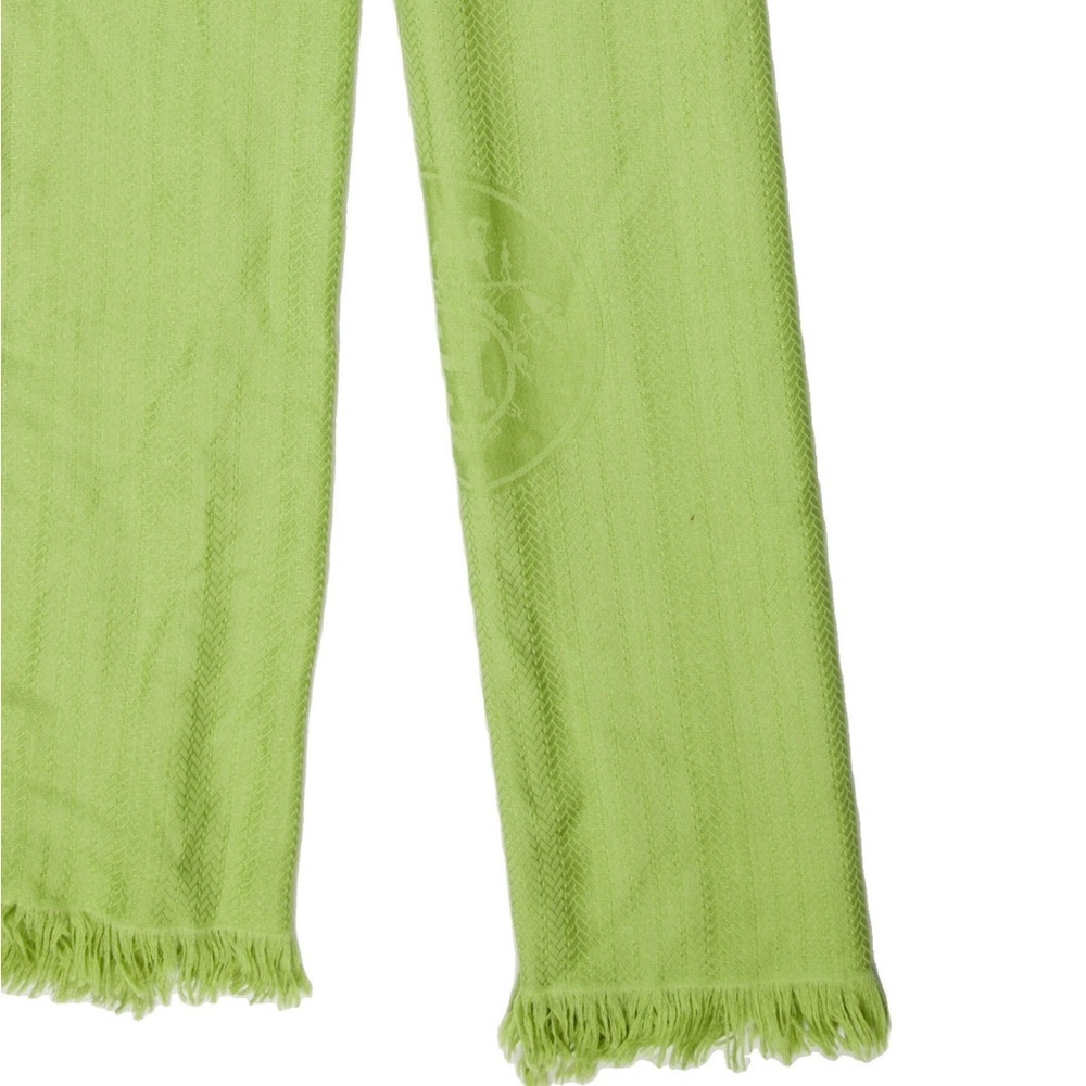 Hermès Ex Libris Lime Green Herringbone Cashmere and Silk 140cm Stole - Picture 5 of 5